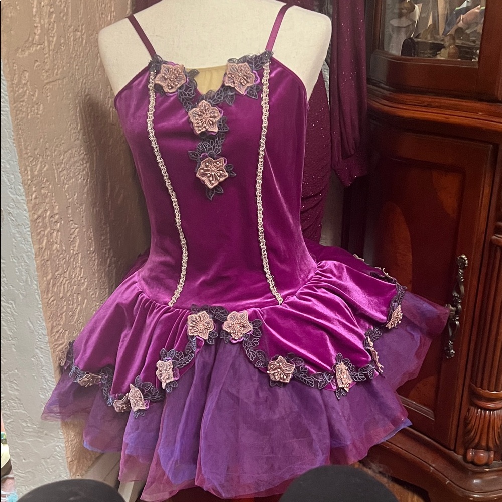 Elegant Purple Floral Mini Dress